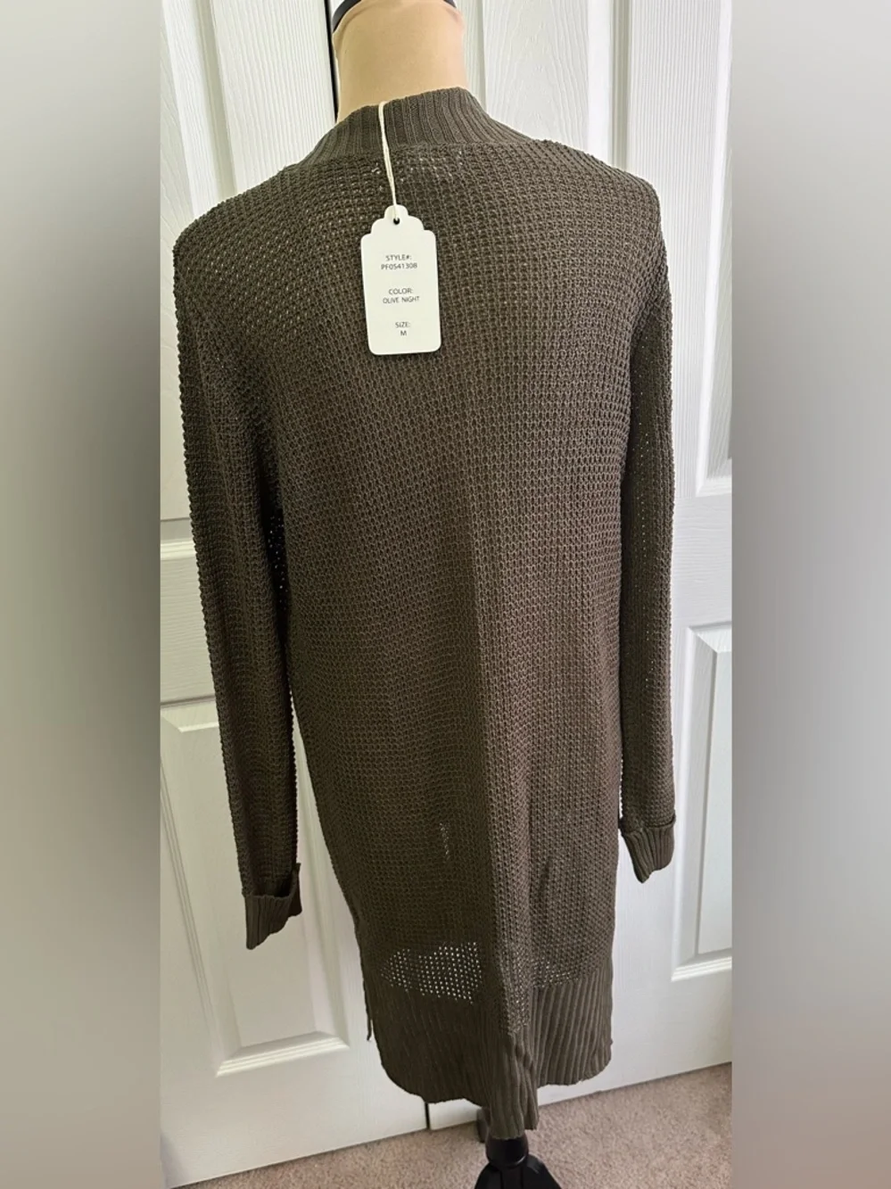 Pink Rose Olive Open-Front Knit Cardigan - Picture 4 of 7